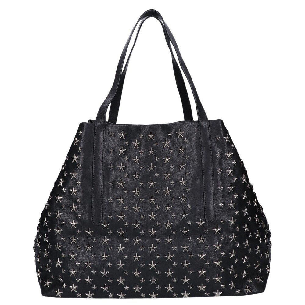 JIMMY CHOO PIMLICO Leather Star Studded Tote Bag, Black, Men's